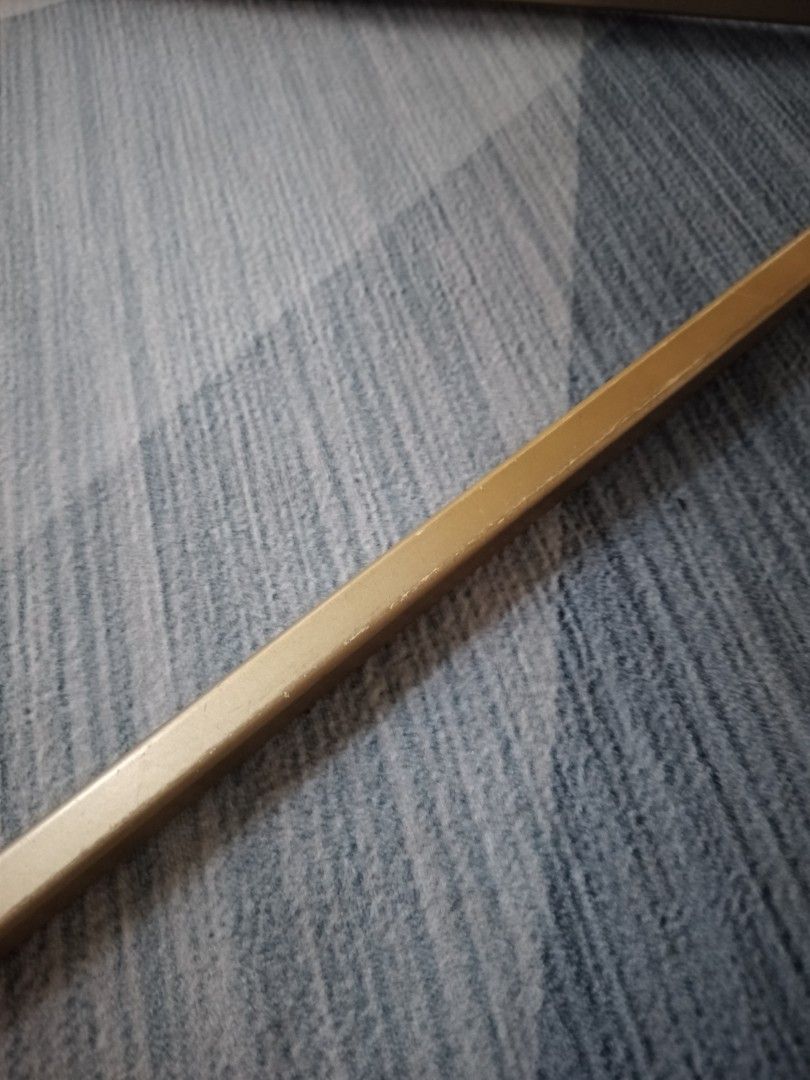 Courts White Real Marble Rectangle Coffee Table with Gold Frame