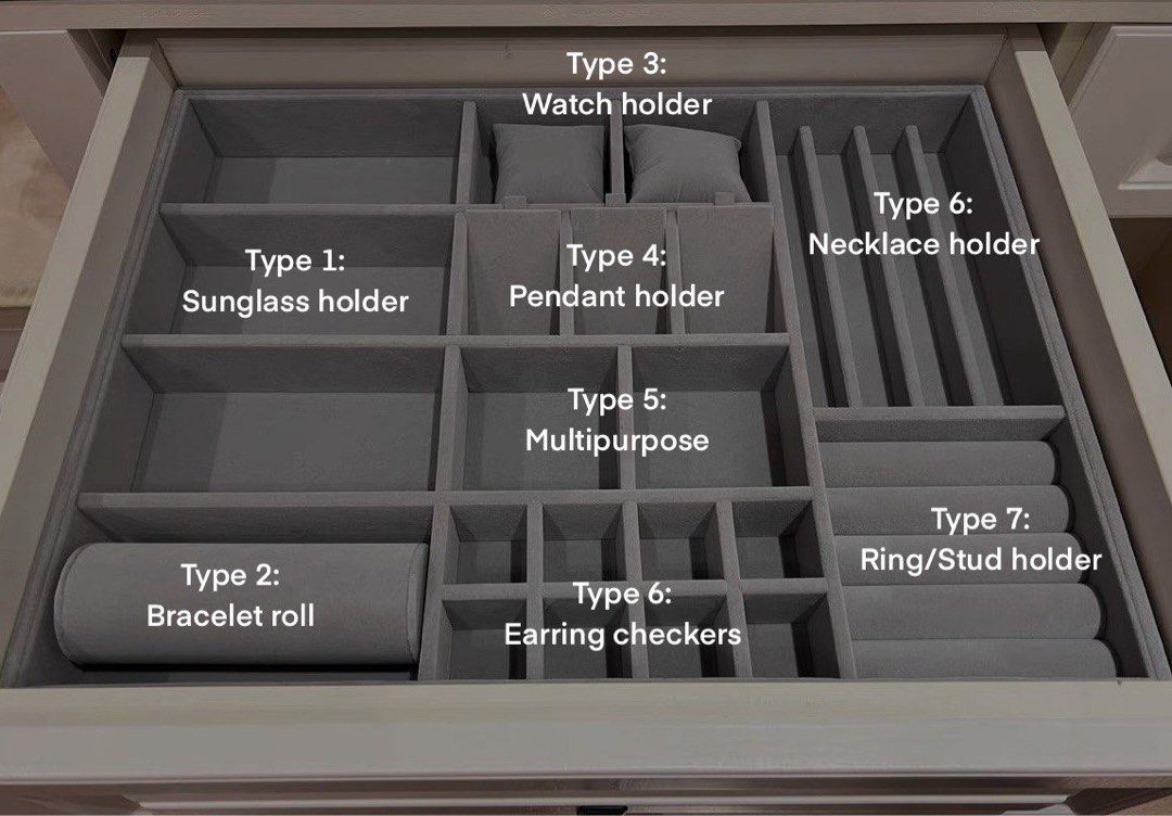 Custom jewellery drawer organiser display, Furniture & Home Living
