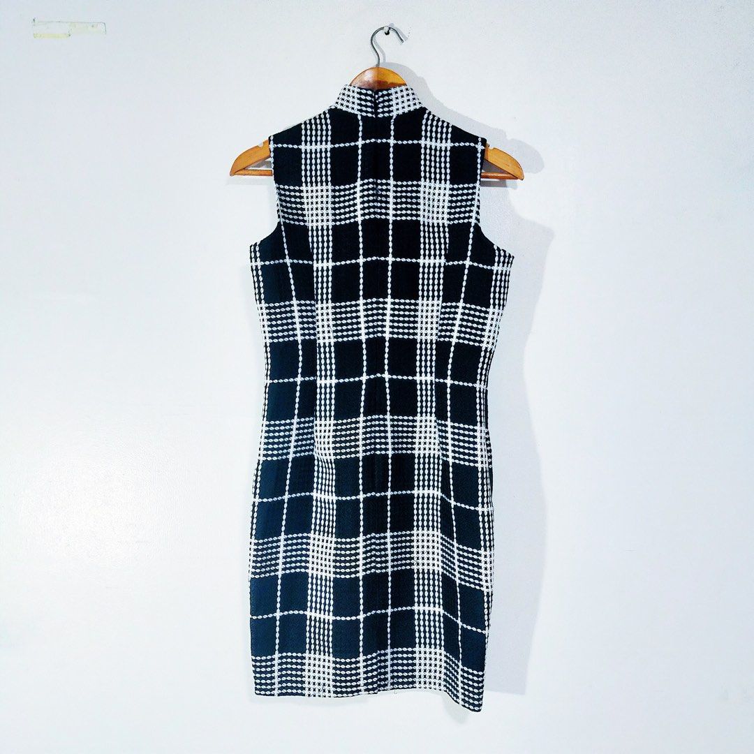 Black and White Checkered Dress on Carousell