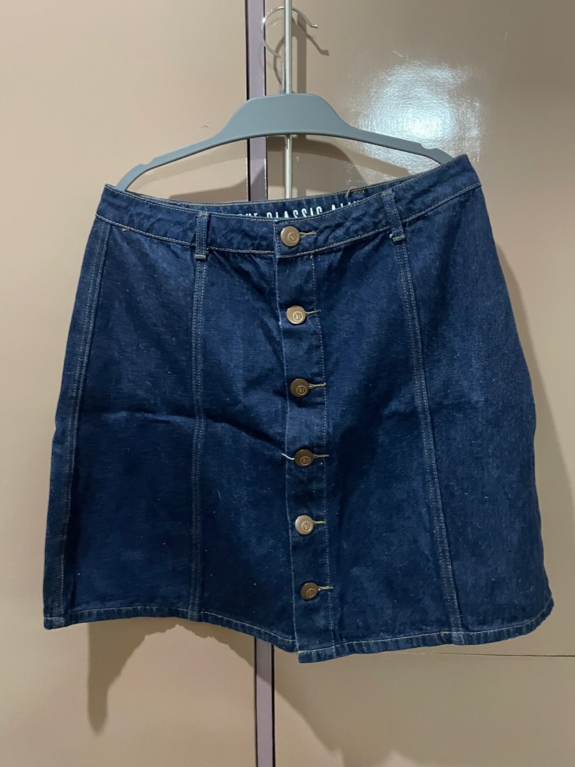 Dark Blue Denim Skirt on Carousell