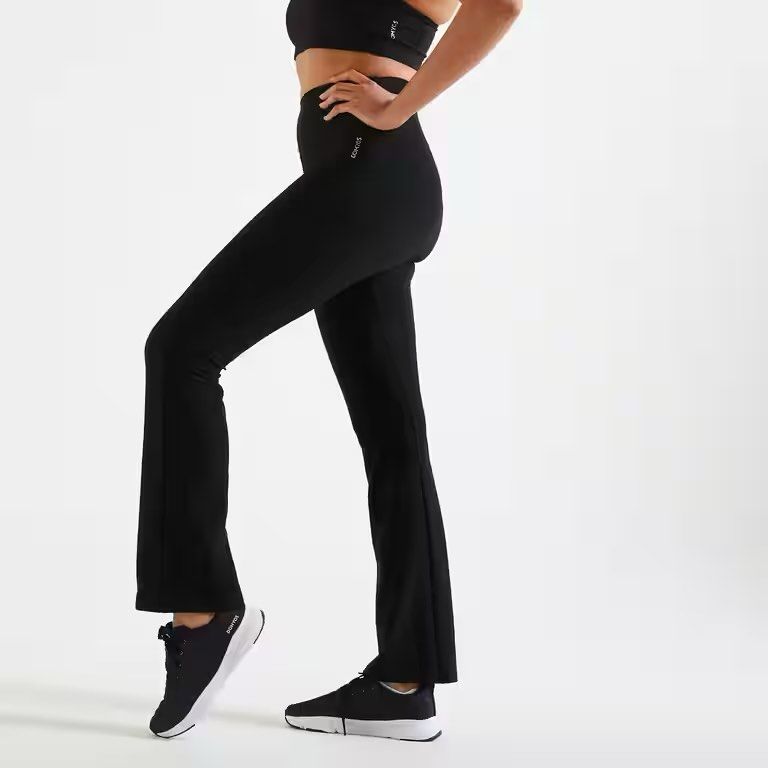Decathlon : Women's fitness cardio regular stretch leggings fti 100 (black)  - domyos, Women's Fashion, Activewear on Carousell