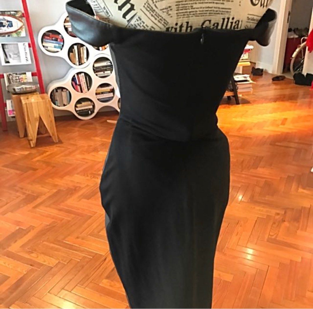 bailey 44 black leather dress Bailey 44 Size M Casablanca Perforated Faux Leather Front Black/White Dress