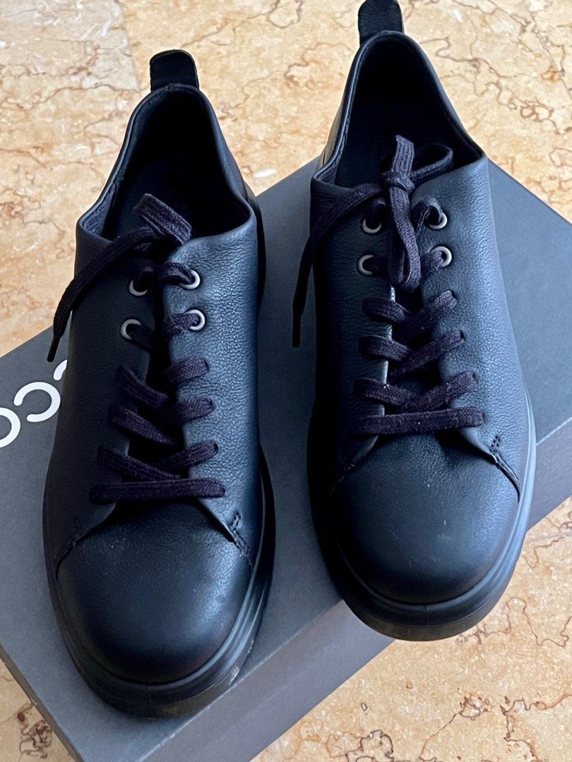 Ecco black lace clearance up womens shoes
