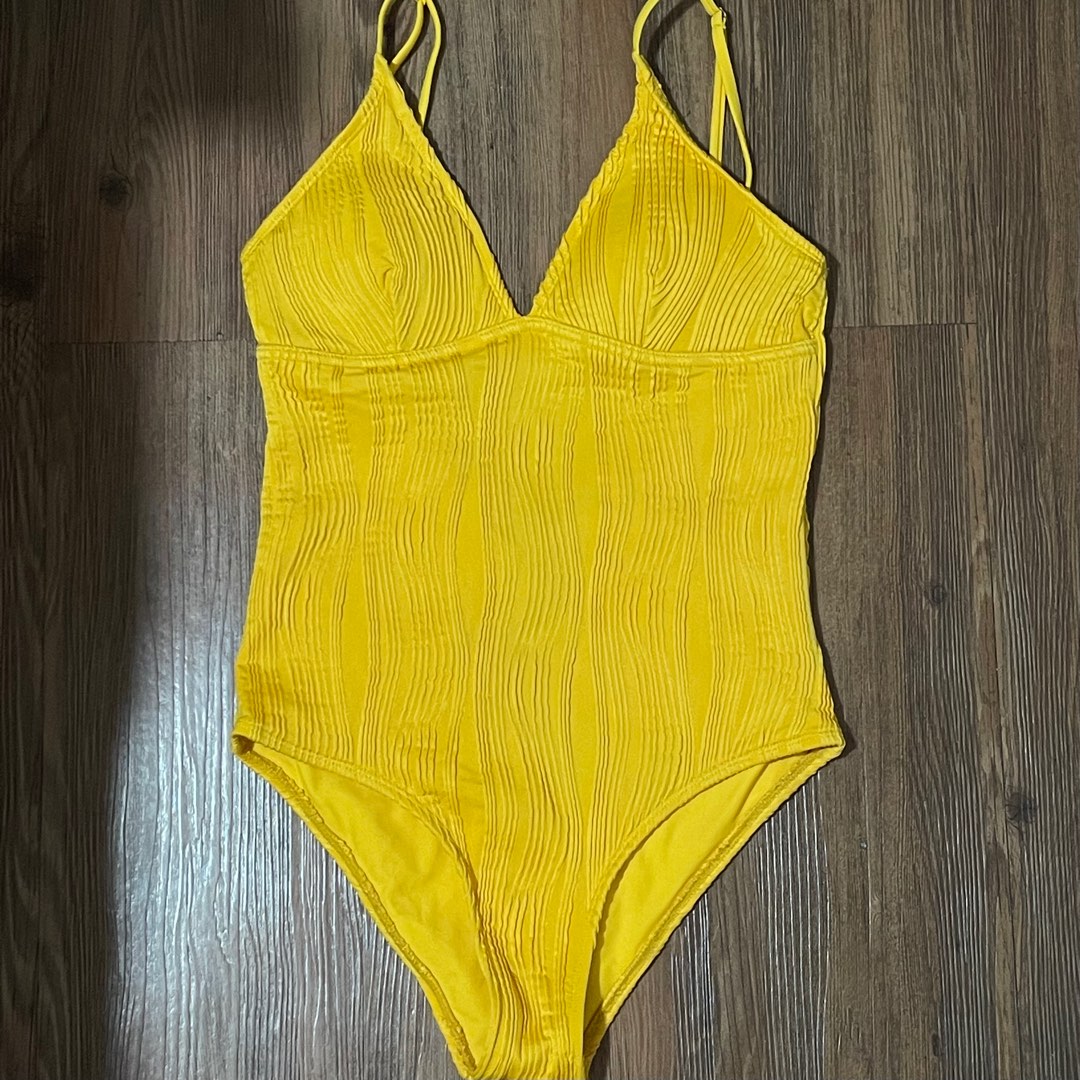 Eighth Mermaid Textured One Piece Yellow Swimsuit on Carousell