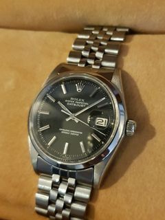 Genuine 100% ROLEX DATEJUST Vintage’69 Rare Smooth Bezel from Tokyo 1600 Mens 36mm  Dial Oyster Perpetual Automatic Stainless Steel Jubilee Strap