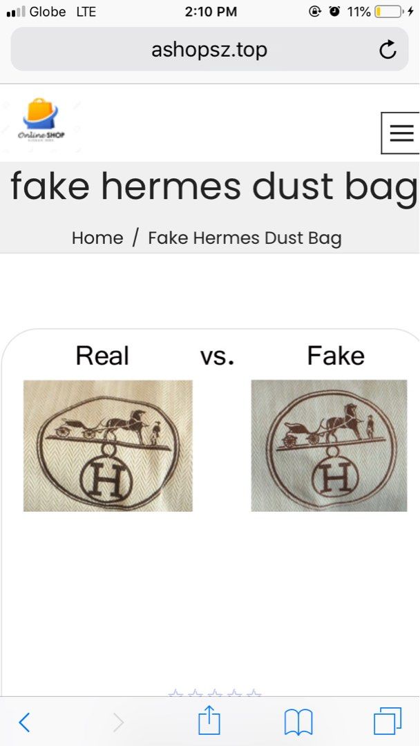 Hermes dust bag real vs 2025 fake