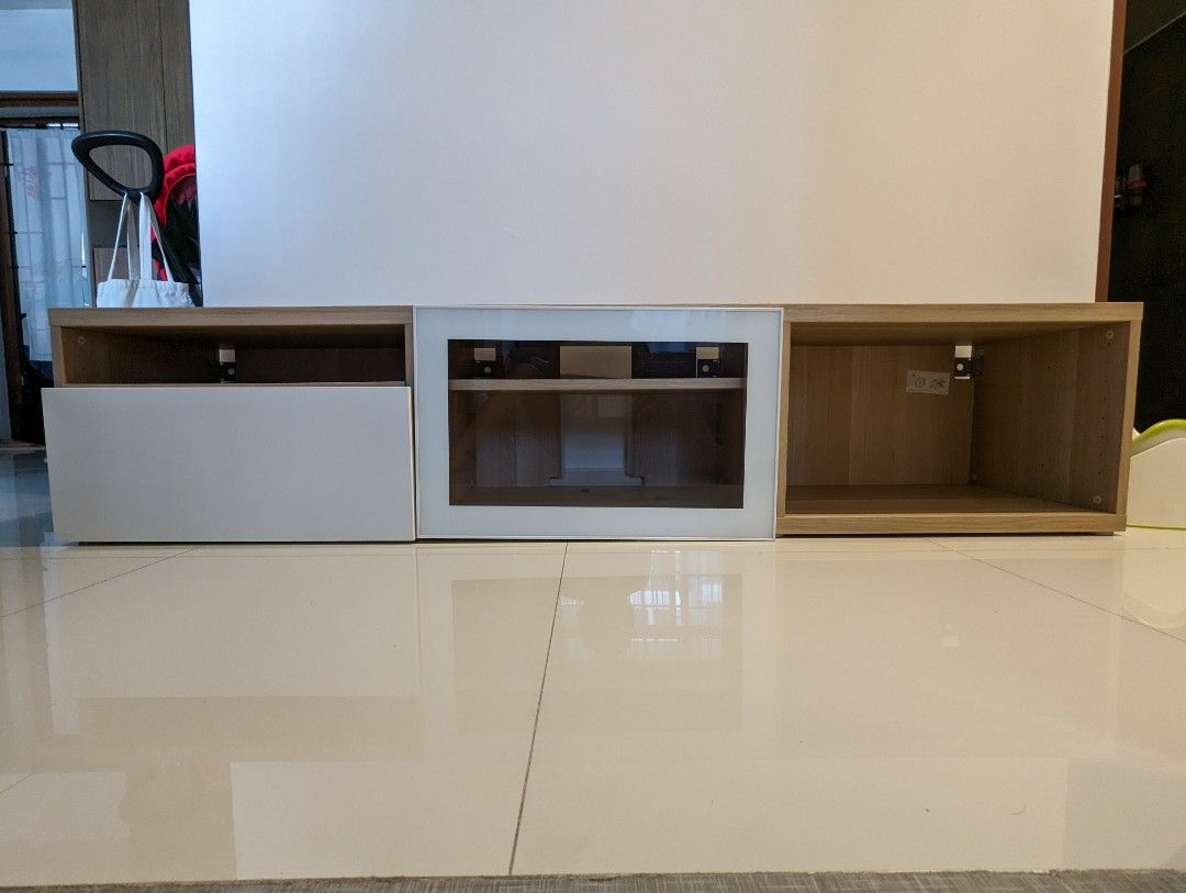 Besta tv shop bench white