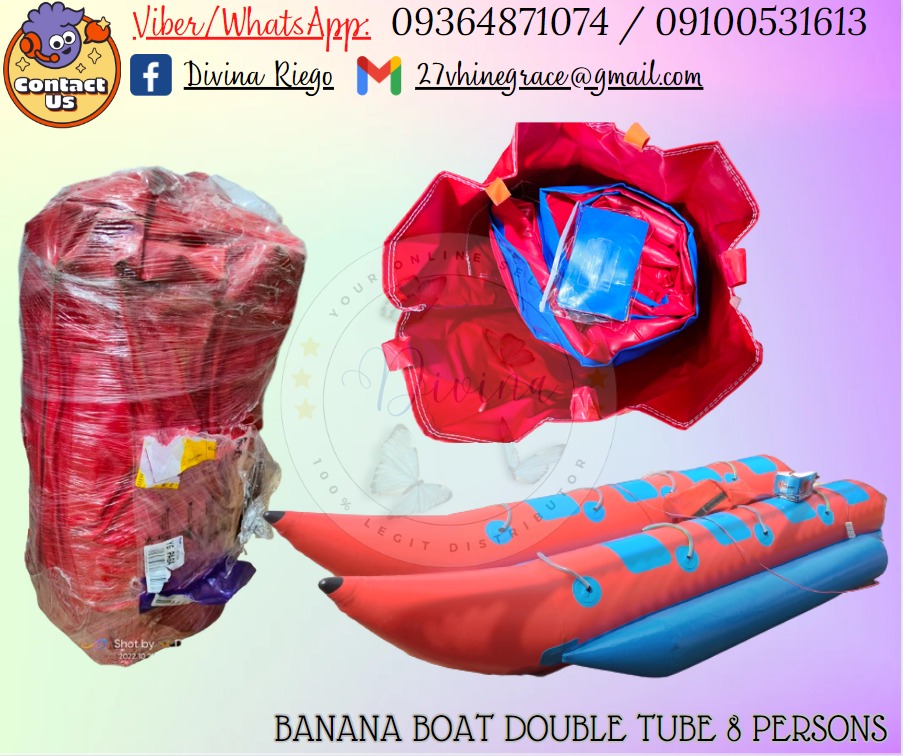 Inflatable Banana Boat Double Tube 8 Seats Persons, Sports Equipment