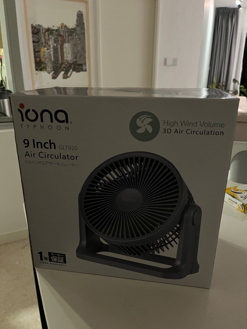 Iona typhoon 9 inch air circulator / air fan 3D circulation, Furniture
