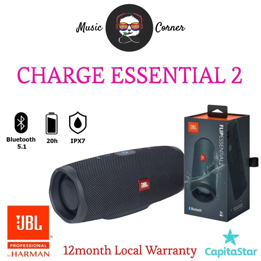 JBL Charge Essential 2 Portable Speaker Black