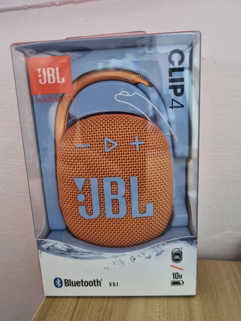 JBL Clip PORTABLE WATERPROOF BLUETOOTH SPEAKER (ORANGE), Audio