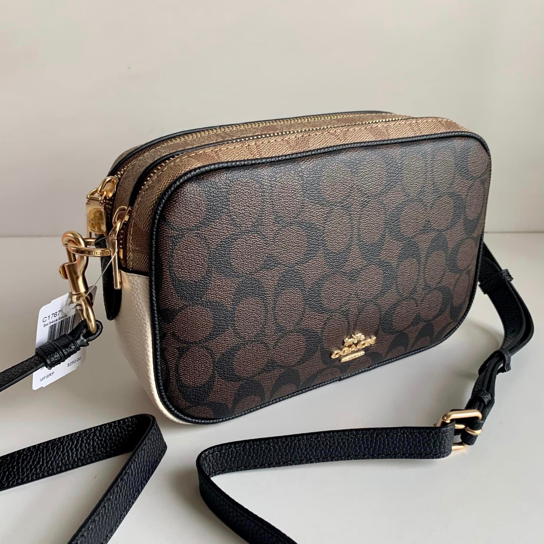 Jes Crossbody In Blocked Signature Canvas Women s Fashion