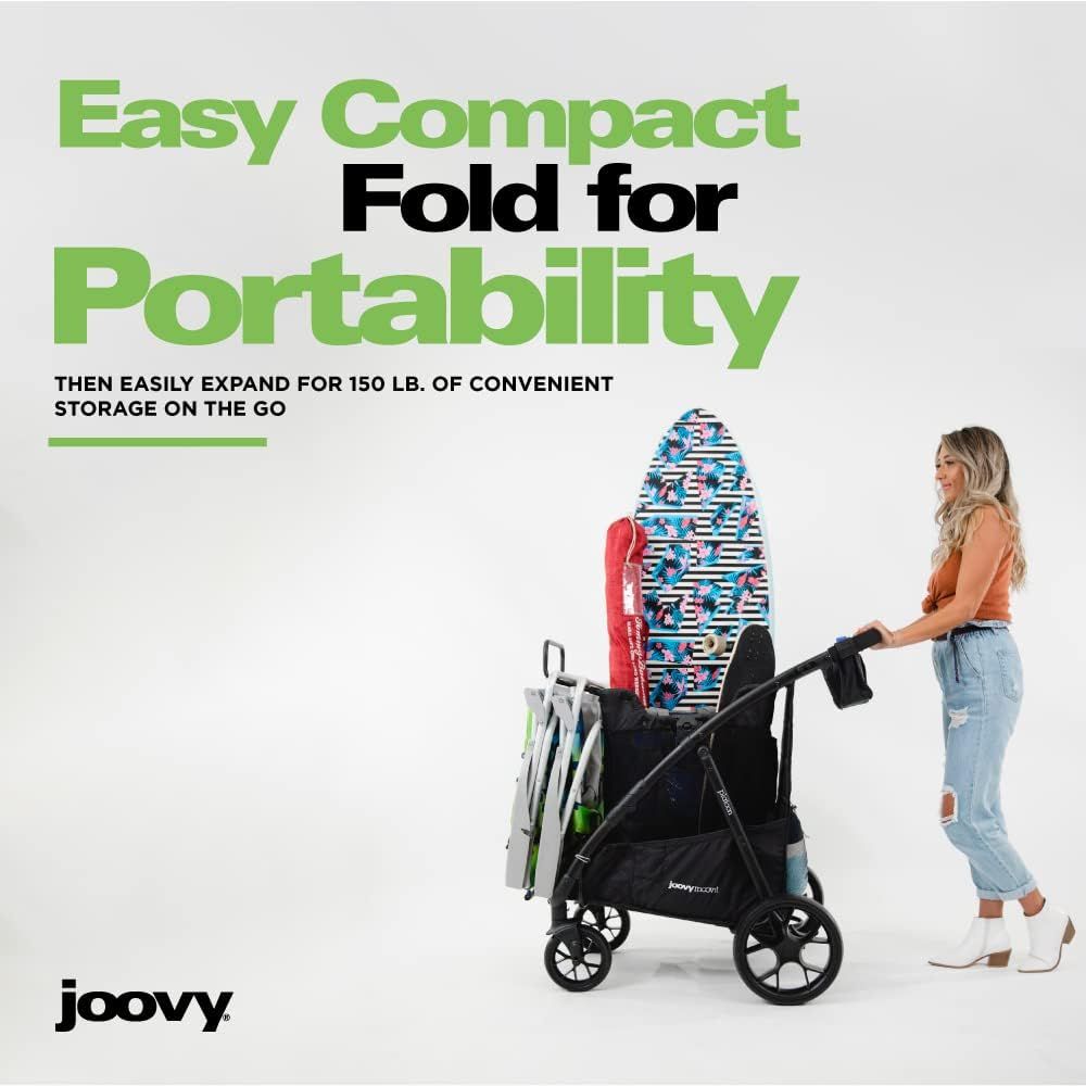 Joovy Platoon Utility Cart, Large Shopping Cart, Beach Cart, Holds 155 lbs, Sports Gear Wagon