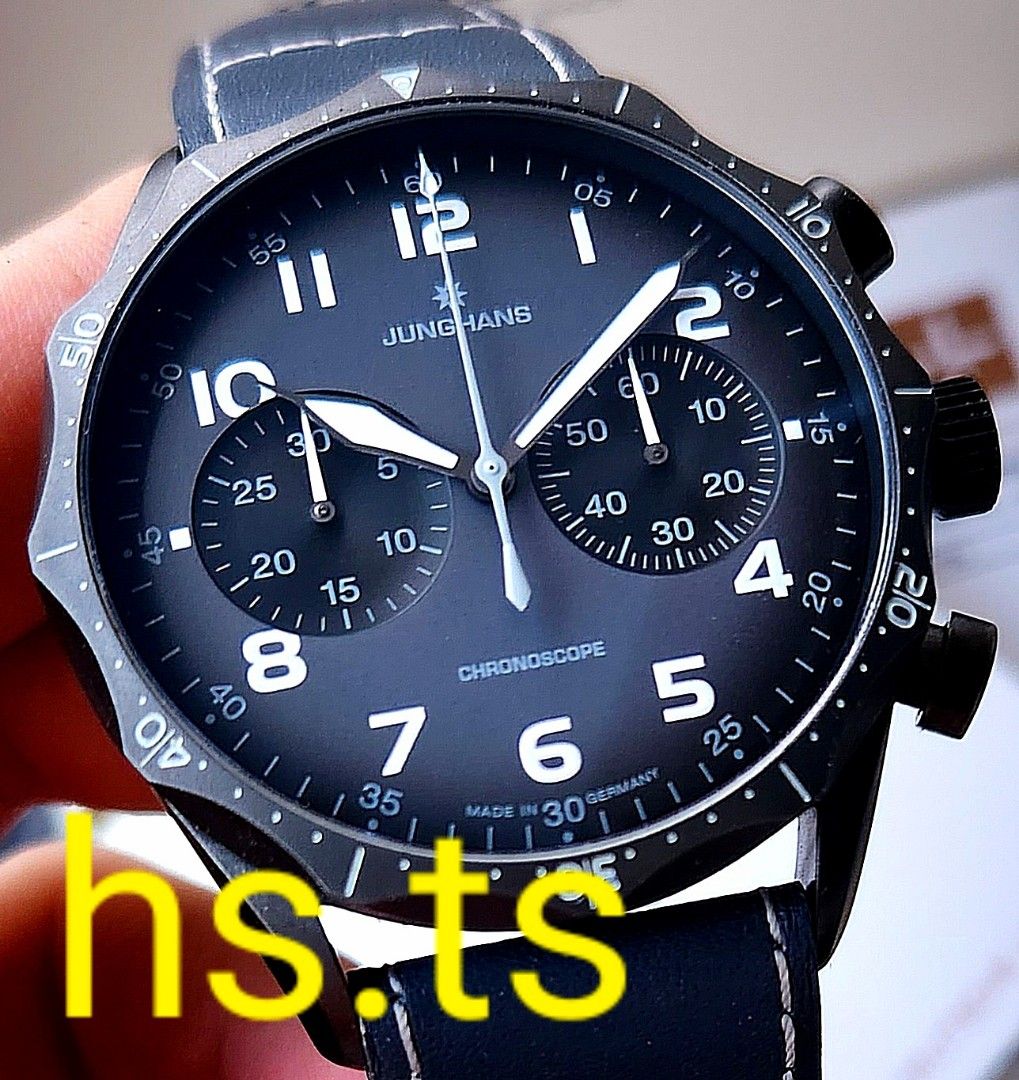 Junghans Meister Chronoscope Black Automatic Chronograph Sports Watch