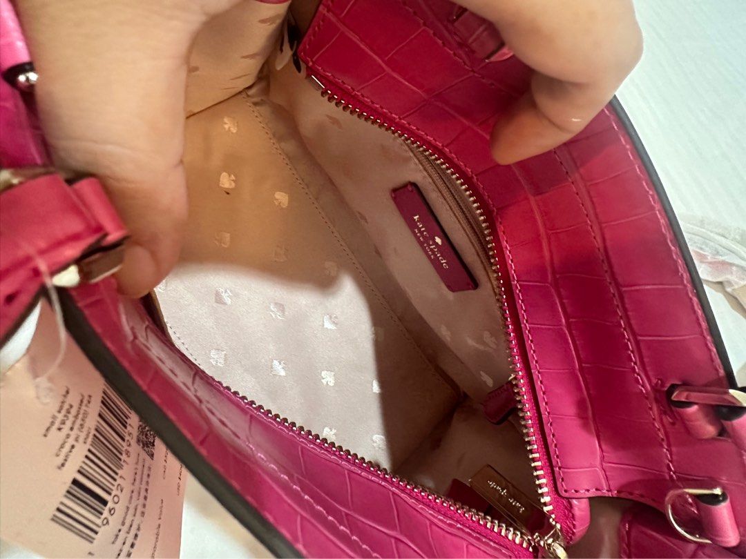 Kate spade pink crocodile handbag on sale