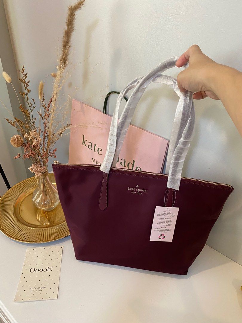 Kate spade burgundy tote bag shop