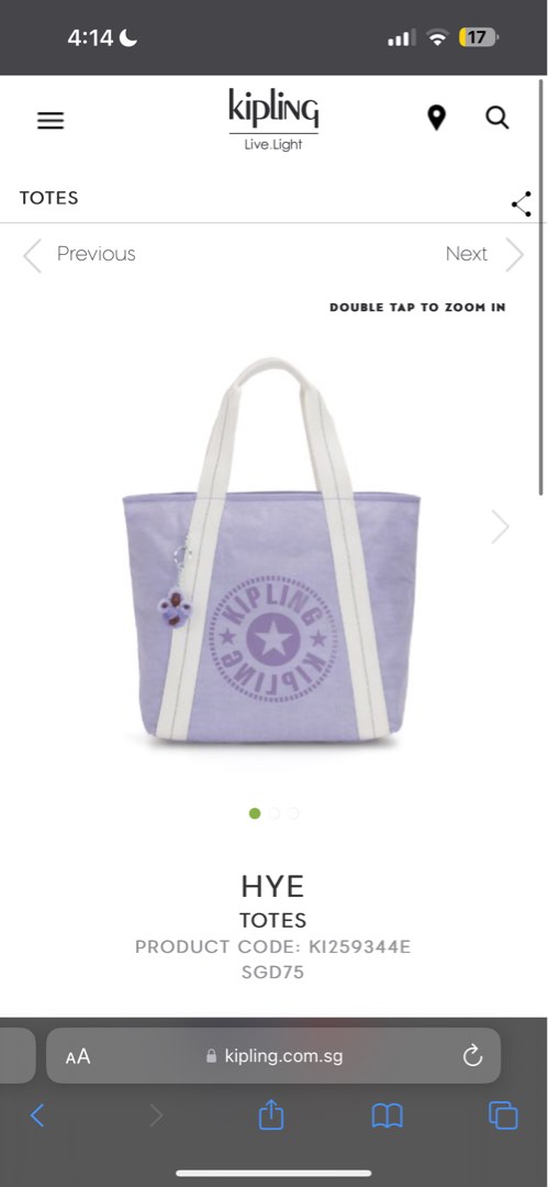 Kipling Hye Tote Bag