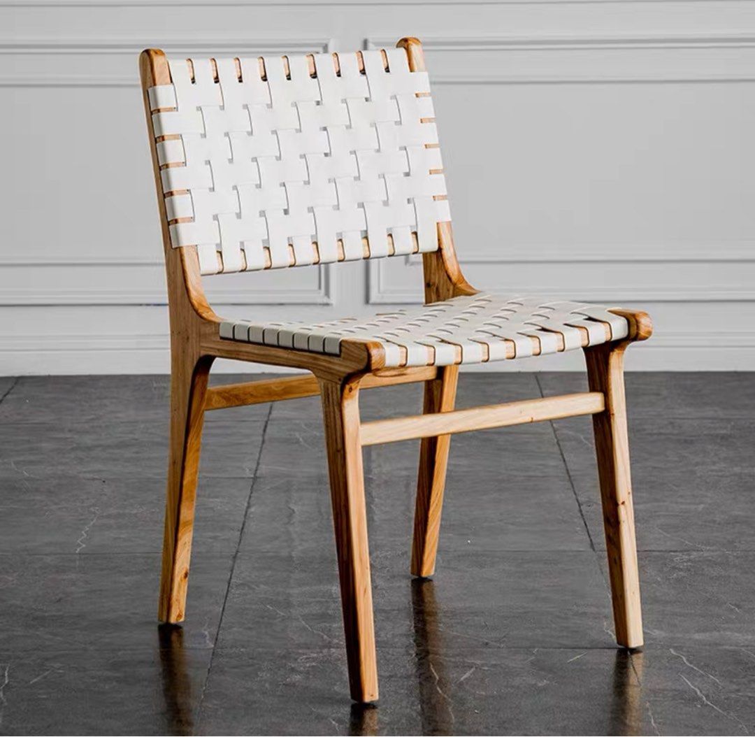 Wisteria woven leather chair outlet