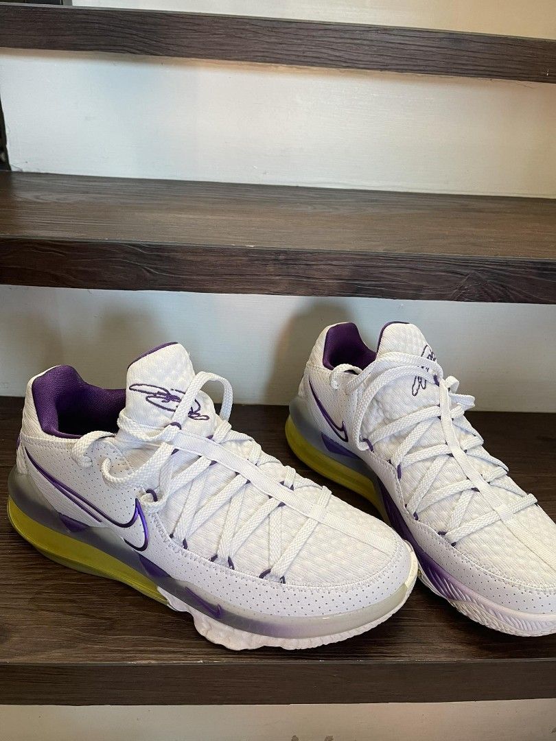Lebron 17 low sales white volt purple