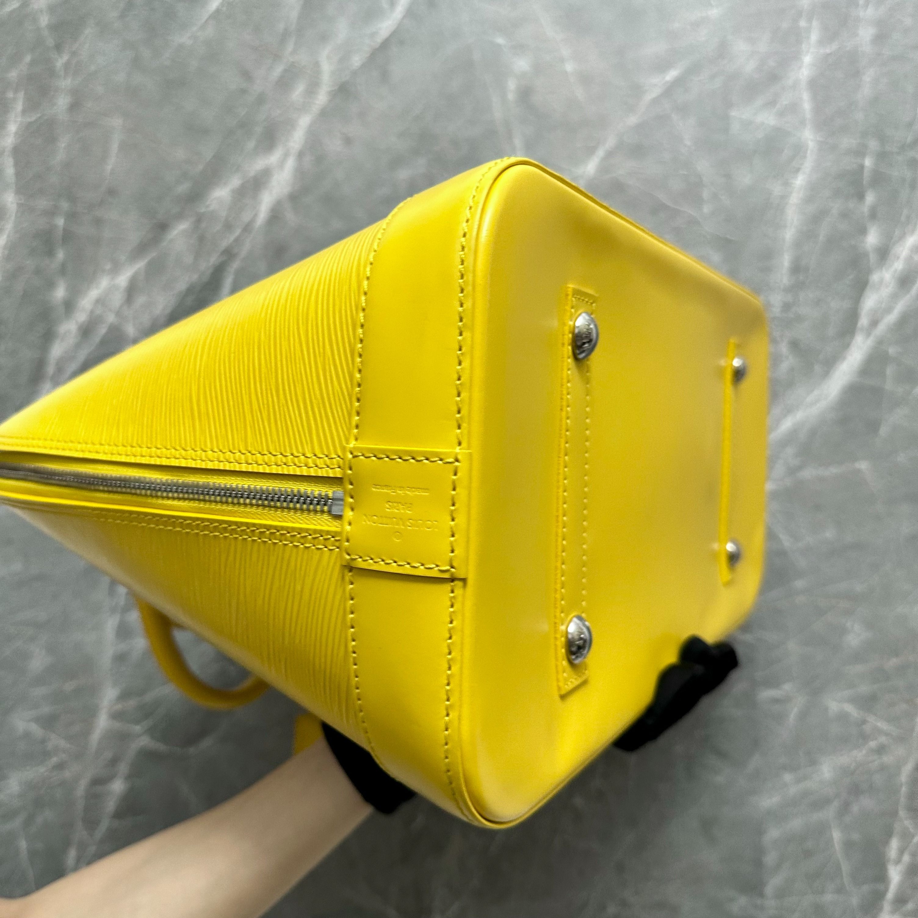 LOUIS VUITTON Sac Plat GM Hand Bag Epi Leather Yellow Citron