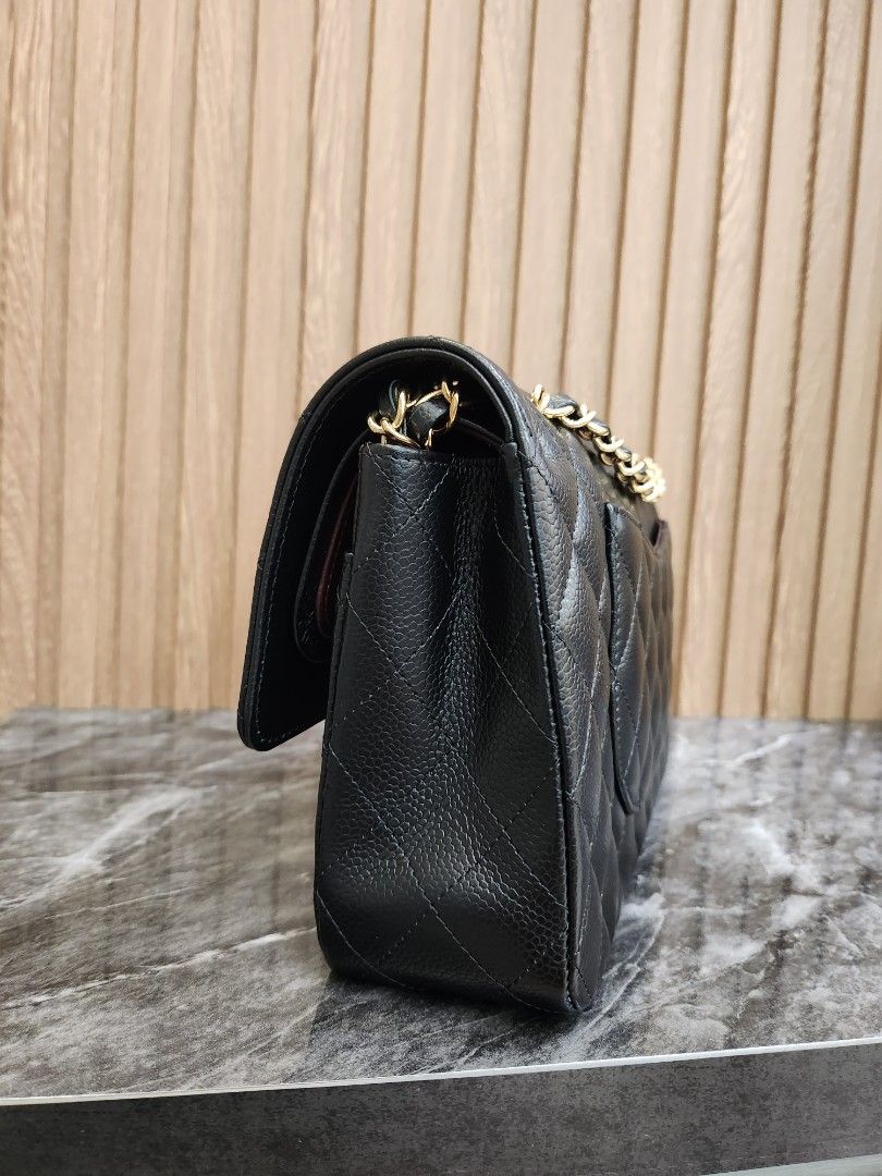 Like New* Microchip Chanel Classic Double Flap Black Caviar with