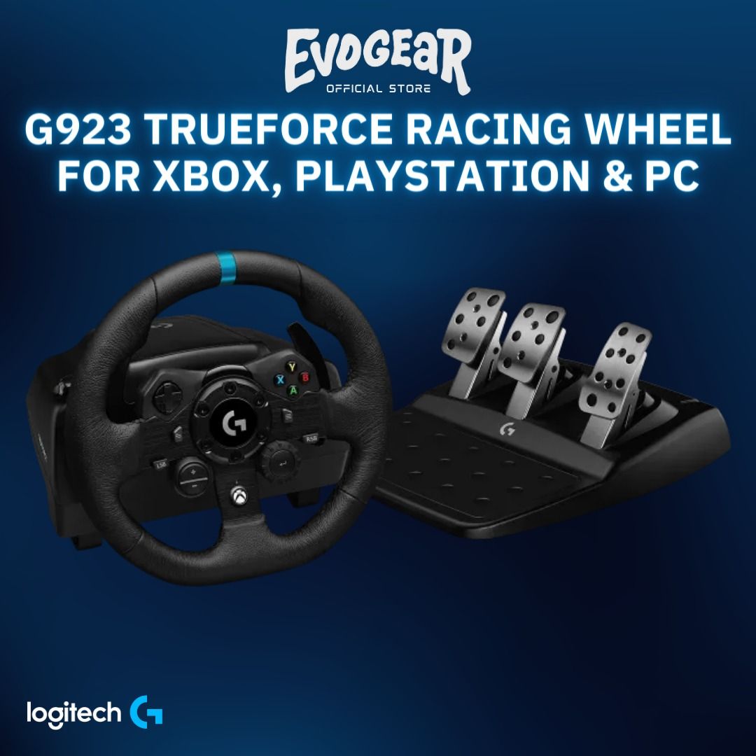 Logitech G923 TrueForce Racing Wheel (No Shifter), Video Gaming, Gaming ...