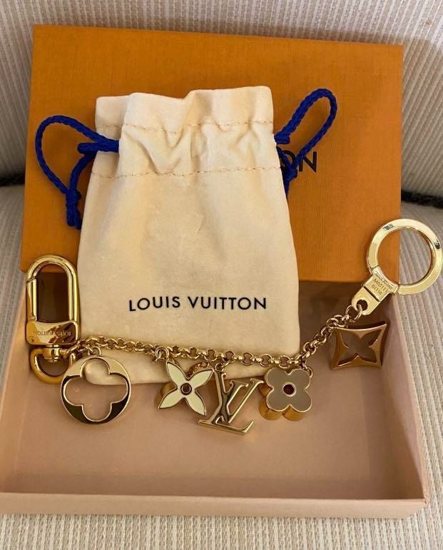 Fleur de monogram bag charm chain store