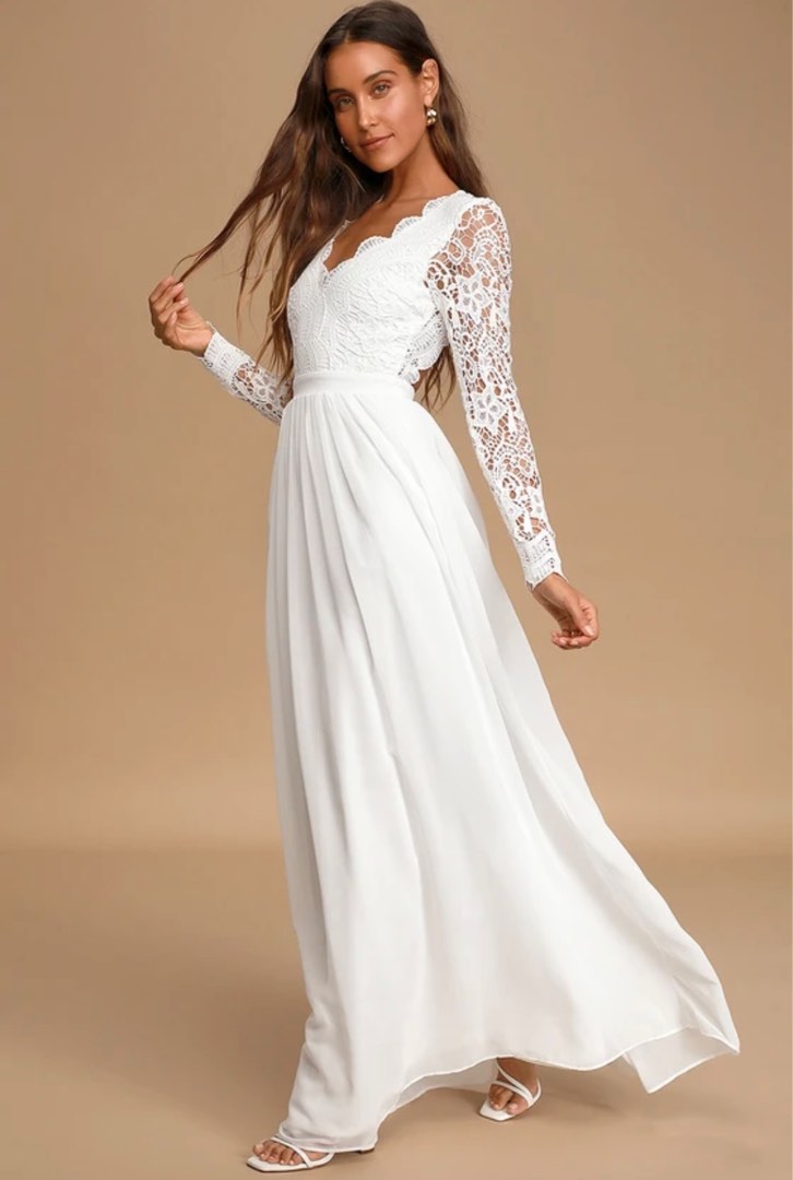 Lulus Awaken My Love White Long Sleeve Lace Maxi Dress wedding dress, Women's Fashion, Dresses & Sets, Evening dresses & gowns on Carousell Lulus Awaken My Love White Long Sleeve Lace Maxi Dress wedding dress, Women's Fashion, Dresses & Sets, Evening dresses & gowns on Carousell