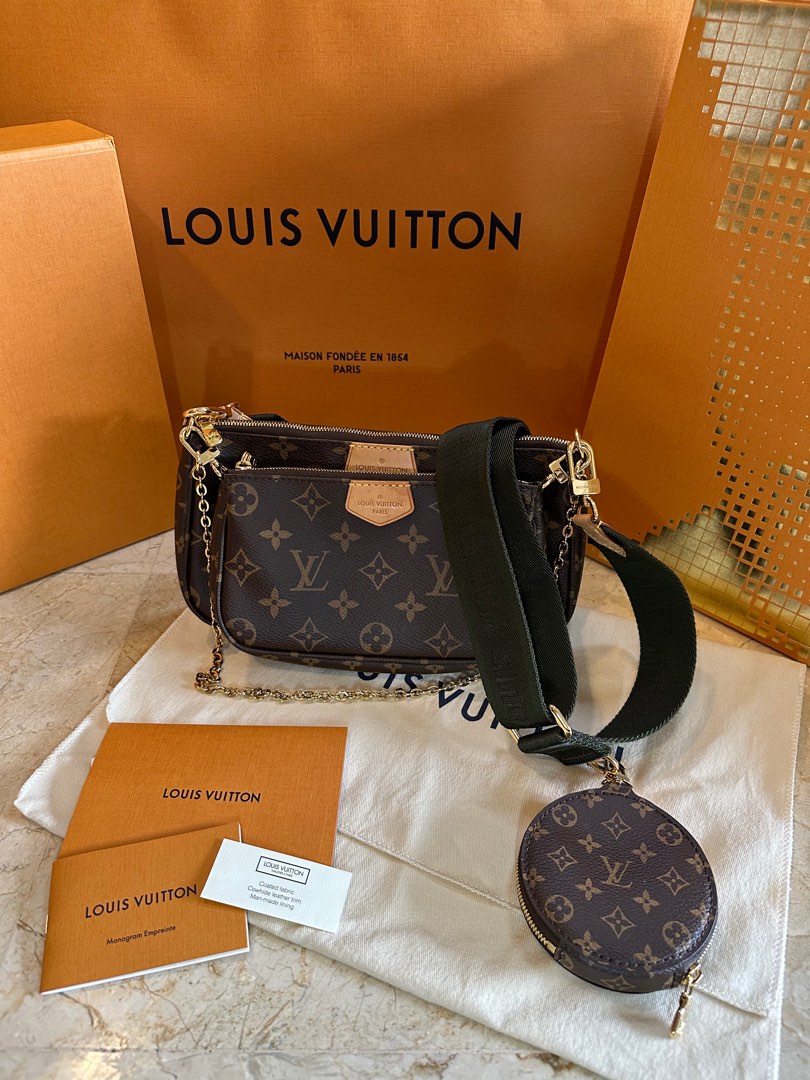 Louis Vuitton Multi Pochette Accessoires Black/Beige in Cowhide