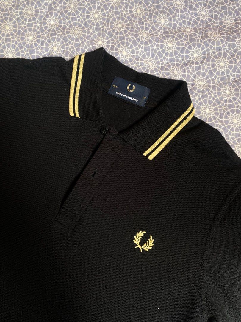 M12 Fred Perry Black Champagne Men s Fashion Tops Sets