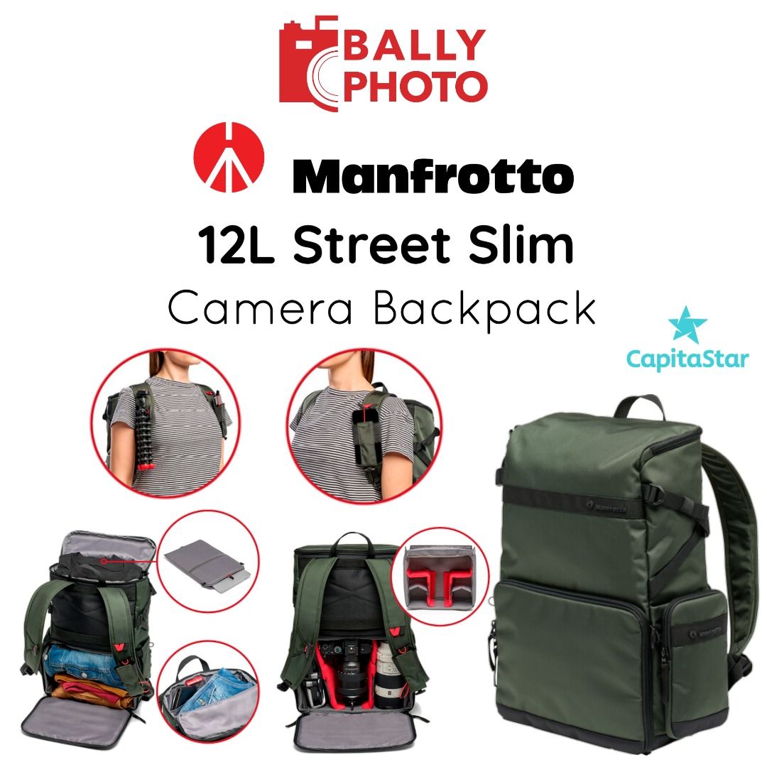 Slim camera backpack top