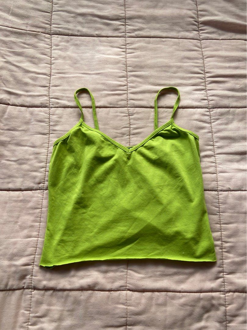 Lime green sales spaghetti strap top