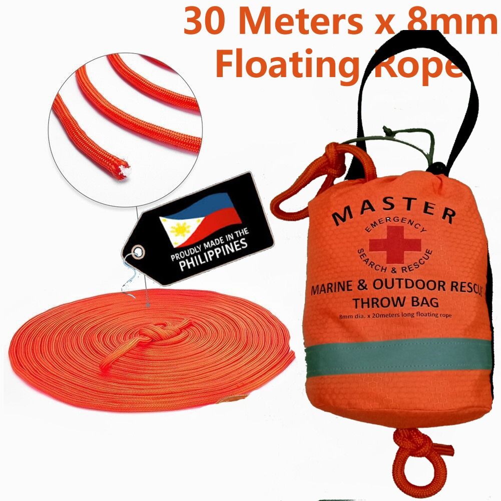 Marine Rescue Throw bag Emergency Throw Bag (Category: Water Sports) located in Makati City. Submitted by fil.alert.mdse (Listing ID 1242173947, Image 3). Description: Description: Throw bag Emergency Rescue and a Floating bag 5kN 8mm x 21meters & 30 meters Floating Rope a Non-Kinking Rope easy to throw to the victim, during flooding and Emergency Rescue. Reflectorized w/ high intensity reflective material 50CM x 45.7m Purposes: Lake and River Re