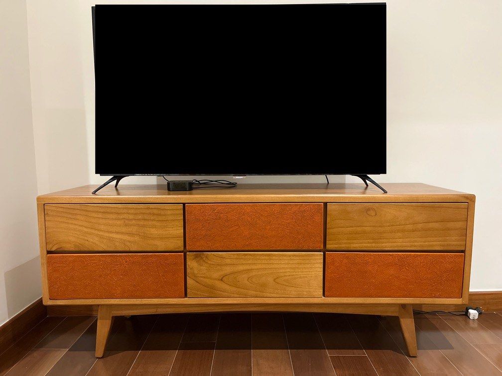 Mid-century TV console (Solid Wood!), Furniture & Home Living