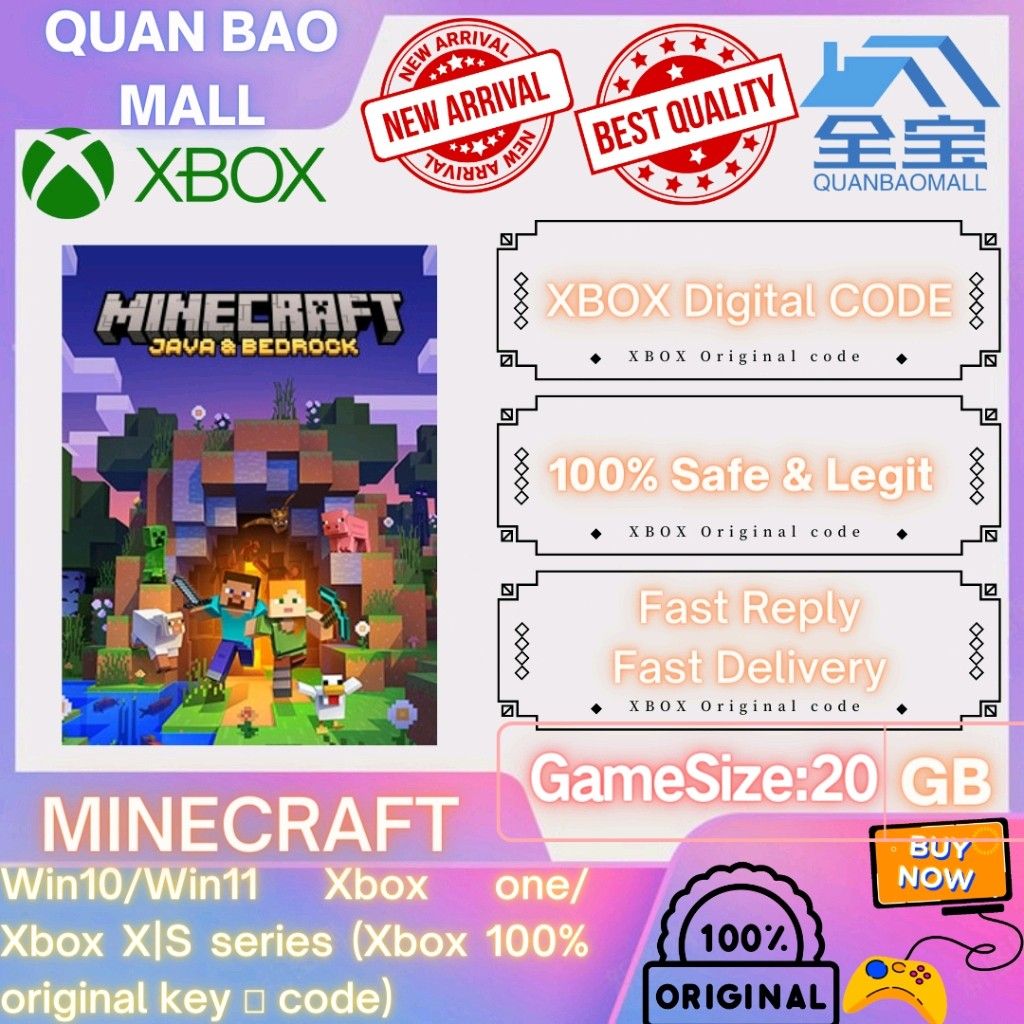Minecraft java Bedrock package PC WIN10 Xbox one Xbox X S series