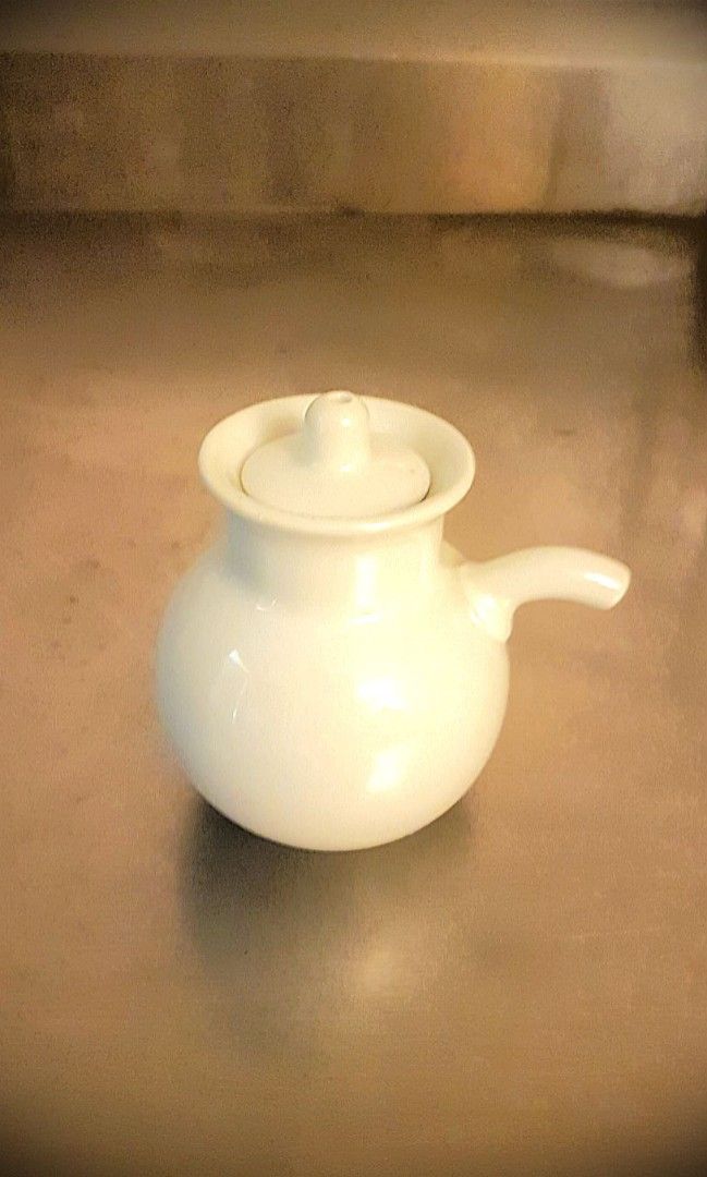 Muji White Porcelain Soy Sauce Pot Small, Furniture & Home Living