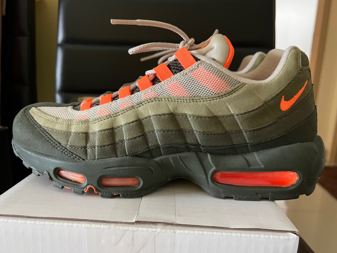 Olive green and orange air max 95 2025