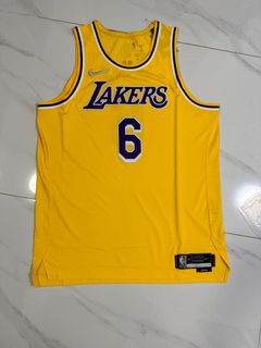 Nike Swingman LA Lakers LeBron James #23 NBA HWC Jersey Sponsor Patch Sz 48  L