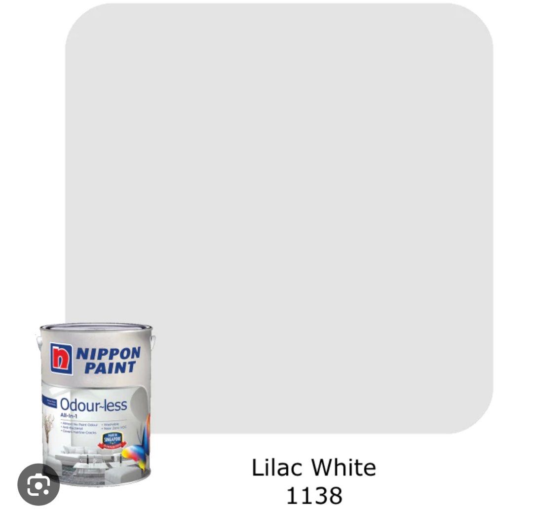 Nippon Paint Lilac White 1L, Furniture & Home Living, Home Improvement