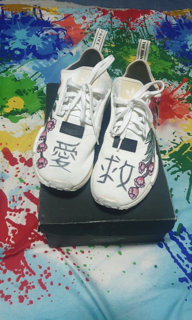 STEAL NMD R1 Colorblock Roses Custom Men s Fashion Footwear