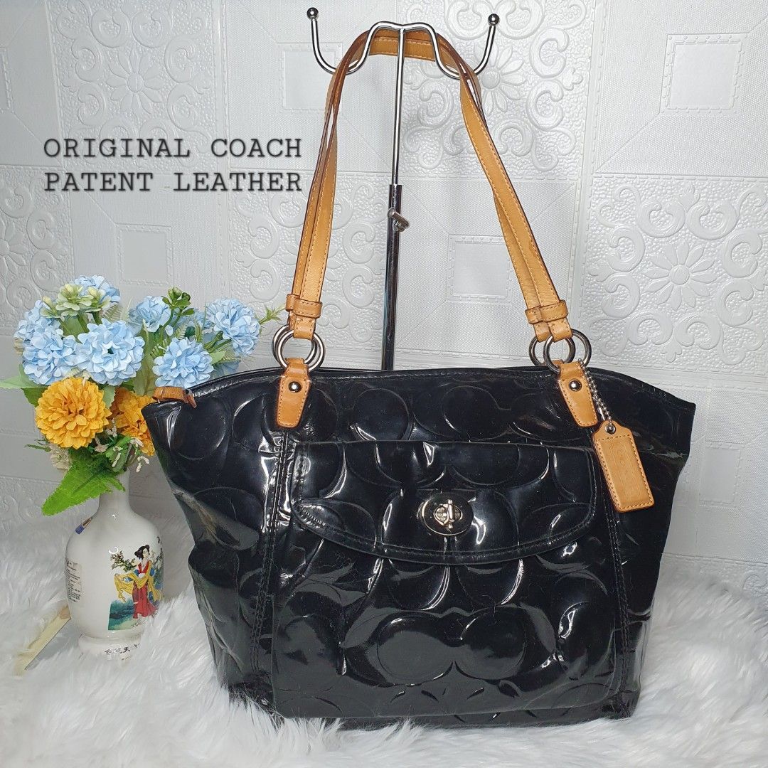 Coach patent hotsell leather tote