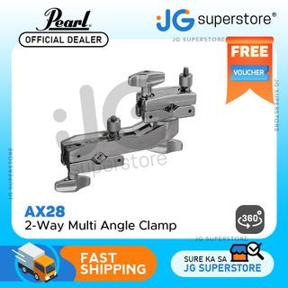 Pearl AX28 Multi-Angle Clamp 2-Way Adapter with Quick-Release (5/8" to 1-1/8") and 360 Rotating (1/2" to 1-1/8") for Drum Kit Set Tom Cymbal Arm Stand | JG Superstore