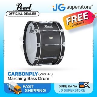 Pearl Carbonply 20 x 14 Bass Drum Championship Series with 6-Ply Maple Shell, Inner and Outer Carbon Fiber Plies and Extra Wide Claw Hooks for Marching Band Musicians | JG Superstore