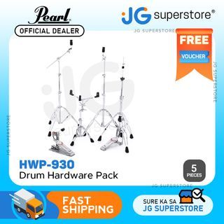 Pearl HWP930 5-Piece Double-Braced Drum Hardware Pack with Cymbal Tilt, Pipe Joint, and Double Legs | JG Superstore