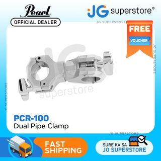 Pearl PCR100 Multi-Angle Dual Round Rod Clamp for Drum Rack Systems 1.5inches Bars Multiple Angles | JG Superstore