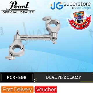 Pearl PCR50R Icon Rotating Rod Extension Clamp Dual Round for Drum Racks 1.5 Inches Diameter with Ultra-Grip Wingnuts Comfort Contours | JG Superstore