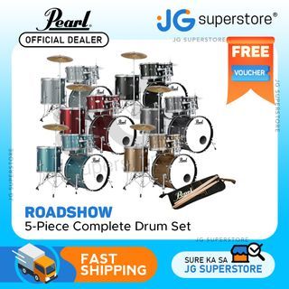 Pearl RS525SCC Roadshow 5-Piece Complete Drum Set with Cymbals | JG Superstore