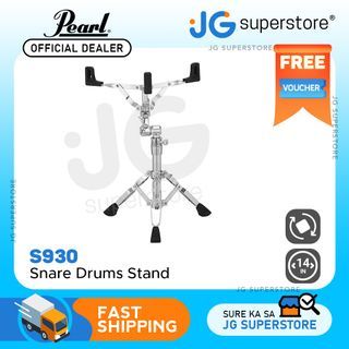 Pearl S930 Snare Drum Stand Adjustable with Double Braced Tripod Legs, Rubber Feet, Uni-Lock Tilter for 10 to 14 inch Drums Holder Basket | JG Superstore