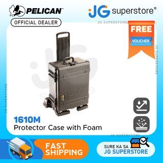 Pelican Protective Watertight Case Mobility Kit with Wheels and Pick-N-Pluck Foam (BLACK) | Model - 1560M | JG Superstore