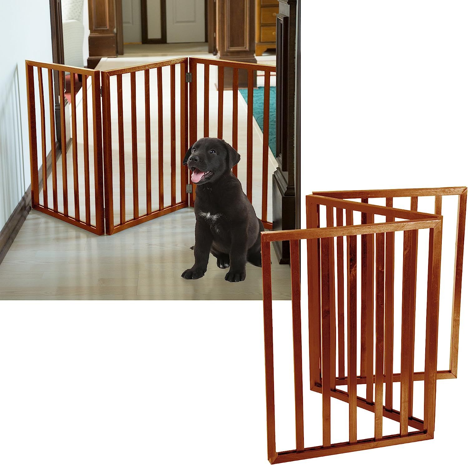Accordion style pet gate top